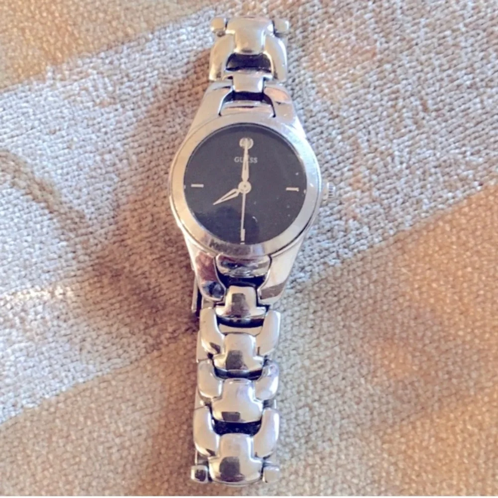GUESS Stainless Steel Silver Tone and Real Diamond Ladies Watch